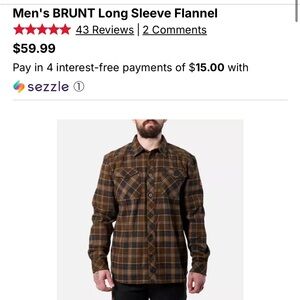BRUNT Men's Brown Plaid Flannel Shirt